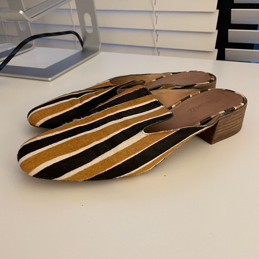 Fur striped mules MADEWELL